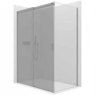 CERANO Sprchová zástěna Santoro L/P chrom, transparentní sklo 100x195 cm pevná CER-424984