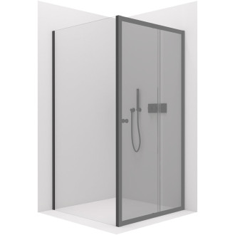 CERANO Sprchová zástěna Varone L/P černá mat., transp.sklo 100x195cm CER-DY505B-100-195-SG
