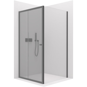 CERANO Sprchová zástěna Varone L/P černá mat., transp.sklo 100x195cm CER-DY505B-100-195-SG