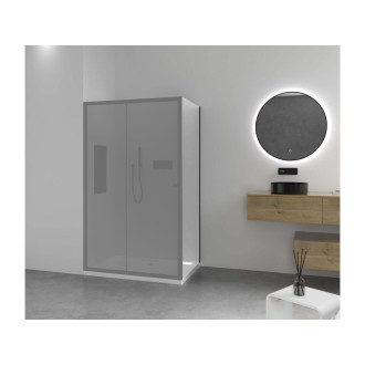 CERANO Sprchová zástěna Varone L/P černá mat., transp.sklo 100x195cm CER-DY505B-100-195-SG