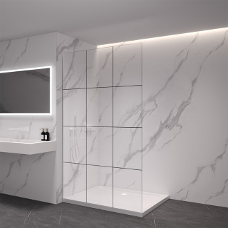 CERANO Sprchová zástěna Walk-in Crystal L/P 8mm bílá matná/industriální sklo 90x200