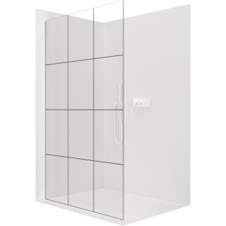CERANO Sprchová zástěna Walk-in Crystal L/P 8mm bílá matná/industriální sklo 100x200