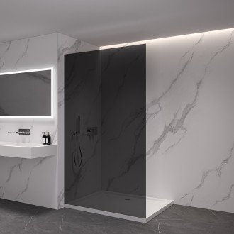 CERANO Sprchová zástěna Walk-in Crystal L/P chrom, grafitové sklo 70x200