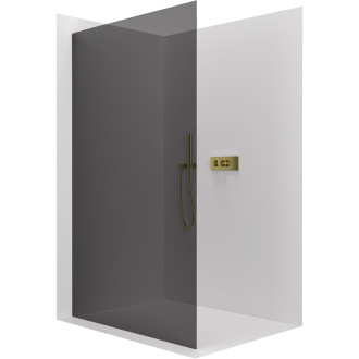 CERANO Sprchová zástěna Walk-in Crystal L/P zlatá kartáčovaná, grafitové sklo 160x200