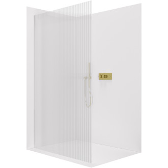 CERANO Sprchová zástěna Walk-in Crystal L/P zlatá kartáčovaná, rýhované sklo 100x200