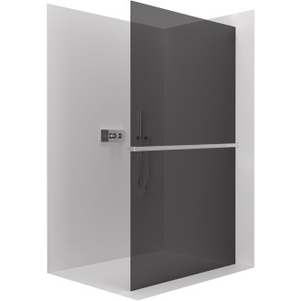 CERANO Sprchová zástěna Walk-in Crystal L/P +držák chrom, grafitové sklo 100x200