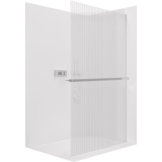 CERANO Sprchová zástěna Walk-in Crystal L/P +držák chrom, rýhované sklo 110x200