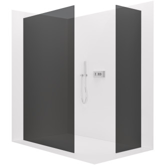 CERANO Sprchová zástěna Walk-in Onyx T L/P  chrom, grafitové sklo 140x140