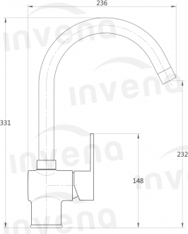 Invena STILLA BZ-68-L01-A Dřezová baterie, chrom