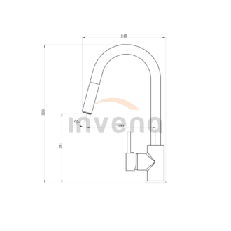 Invena ELIA BZ-89-W01-C Dřezová baterie s vytahovací sprchou, chrom