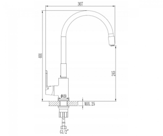 Invena SAMBA BZ-91-L02-C Dřezová baterie, bílá