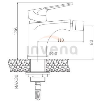 Invena DOKOS BB-19-005-V Bidetová baterie, chrom-grafit