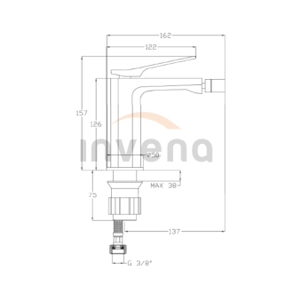 Invena NERI BB-01-004-L Bidetová baterie, černá