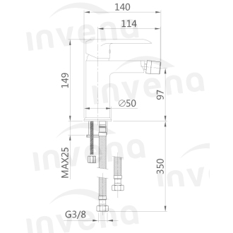 Invena SIROS BB-90-004-A Bidetová baterie, černá