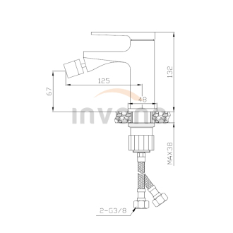 Invena MIDNIGHT BB-35-014-V Bidetová baterie, černo-zlatá