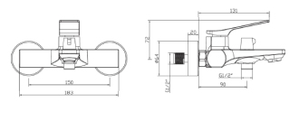 Invena NERI BW-01-004-L Vanová baterie, černá
