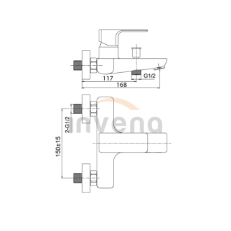 Invena NYKS BW-28-001-S Vanová baterie, chrom
