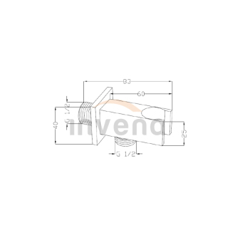 Invena  SC-P1-041-P Vyústění sprchy včetně držáku, černá