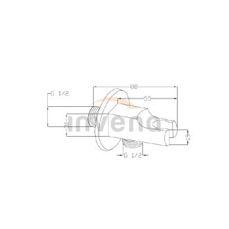 Invena  SC-P1-040-P Vyústění sprchy včetně držáku, černá