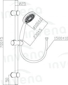 Invena DARK AU-02-001-Q Sprchový set, černá
