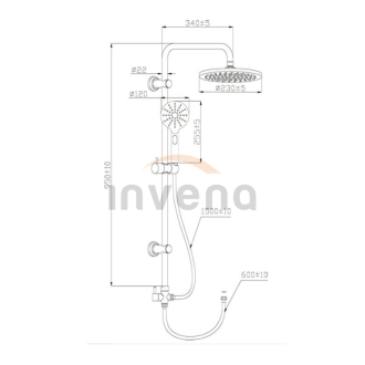 Invena  AU-03-D04-C Sprchový set, černá