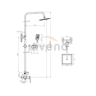 Invena MIDNIGHT AU-35-D14-V Sprchový set s  baterií, zlato-černá