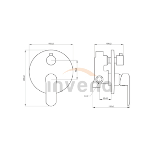 Invena SIROS BP-90-4O2-A Podomítková sprchová baterie, černá
