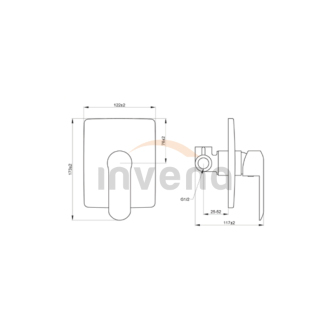 Invena SIROS BP-90-4K1-A Podomítková sprchová baterie, černá