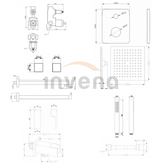 Invena SIROS BS-90-010-A Podomítkový sprchový set, černá