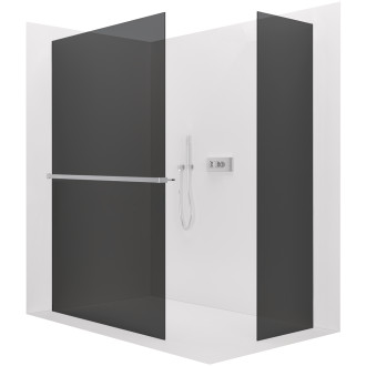 CERANO Sprchová zástěna Walk-in Onyx T L/P  +držák chrom, grafitové sklo 60x60