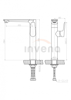Invena DOKOS BU-19-WB1-V Umyvadlová baterie vysoká, chrom