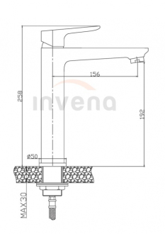 Invena DOKOS BU-19-W01-V Umyvadlová baterie vysoká, chrom