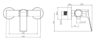 Invena NERI BN-01-004-L Sprchová baterie, černá