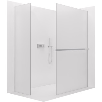 CERANO Sprchová zástěna Walk-in Onyx T L/P  +držák chrom, mléčné sklo 140x50