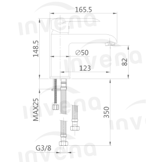 Invena SIROS BU-90-004-A Umyvadlová baterie nízká, černá