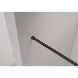 CERANO - Sprchová zástěna Walk-in Moreli L/P + polička/držák na ručníky - černá matná, transparentní sklo - 60x200 cm