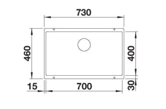 Blanco ROTAN 700-U dřez pod desku bílá granit 521 346