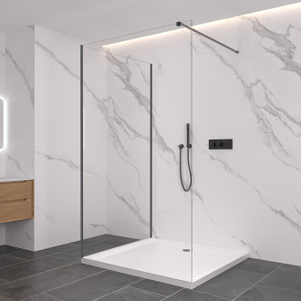 CERANO Sprchová zástěna Walk-in Onyx Corner L/P černá mat, transparent sklo 70x200