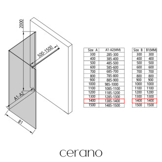 CERANO Sprchová zástěna Walk-in Onyx Corner L/P chrom, mléčné sklo 140x200 CER-8050BD7437