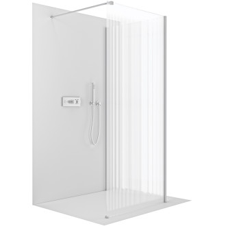 CERANO - Sprchová zástěna Walk-in Onyx Corner Cube L/P - 8 mm - hranatá vzpěra - chrom, rýhované sklo - 150x100 cm