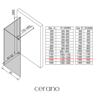 CERANO Sprchová zástěna Walk-in Onyx Corner Round L/P chrom, grafitové sklo 130x200