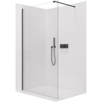 CERANO Sprchová zástěna Walk-in Onyx Round L/P kulatá černá mat, transparent sklo 60x200