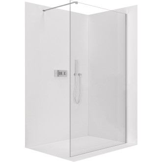 CERANO - Sprchová zástěna Walk-in Onyx L/P - hranatá vzpěra - chrom, transparentní sklo - 60x200 cm