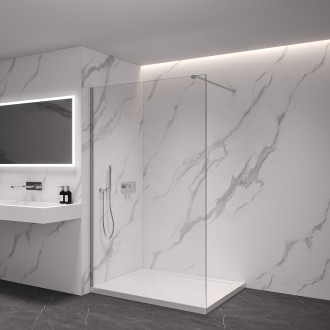 CERANO - Sprchová zástěna Walk-in Onyx L/P - hranatá vzpěra - chrom, transparentní sklo - 70x200 cm
