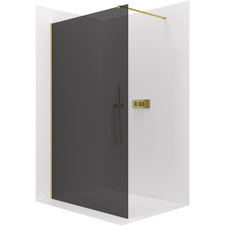 CERANO Sprchová zástěna Walk-in Onyx L/P  zlatá kartáčovaná, grafitové sklo 150x200