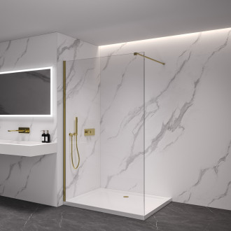 CERANO Sprchová zástěna Walk-in Onyx L/P  zlatá kartáčovaná, transparent sklo 160x200