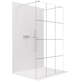 CERANO Sprchová zástěna Walk-in Onyx Duo L/P  8mm chrom/industriální sklo 150x200