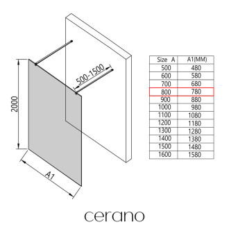 CERANO Sprchová zástěna Walk-in Onyx Duo L/P  bílá matná, grafitové sklo 80x200