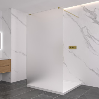 CERANO Sprchová zástěna Walk-in Onyx Duo L/P  zlatá kartáčovaná, mléčné sklo 60x200
