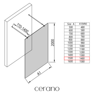 CERANO Sprchová zástěna Walk-in Onyx Duo L/P kulatá  černá mat, grafitové sklo 150x200